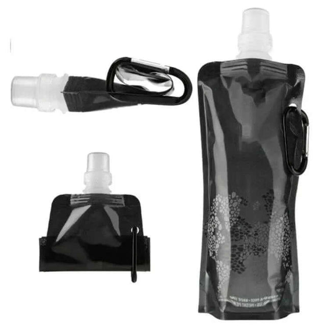 0.5L Silicone Water Bag for Hiking and Camping Everyday Hydration lightweight foldable silicone water bag with sip cap and carabiner for hiking