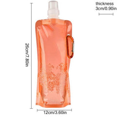 Ultra-Compact 0.5L Foldable Silicone Hydration Flask - Lightweight and Waterproof Bottle for Hiking and Outdoor Adventures