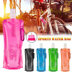 Ultra-Compact 0.5L Foldable Silicone Hydration Flask - Lightweight and Waterproof Bottle for Hiking and Outdoor Adventures