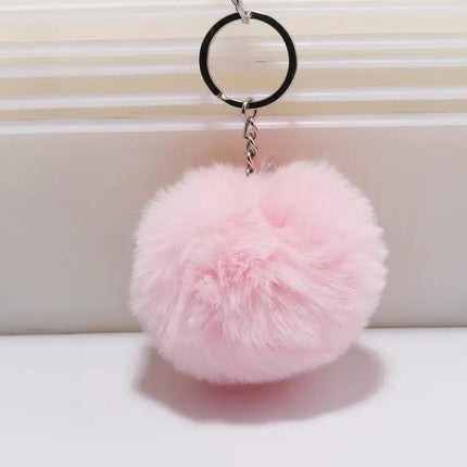 Koorol Gold Fur Ball Keychain for Women Round Pom Pom Accessory