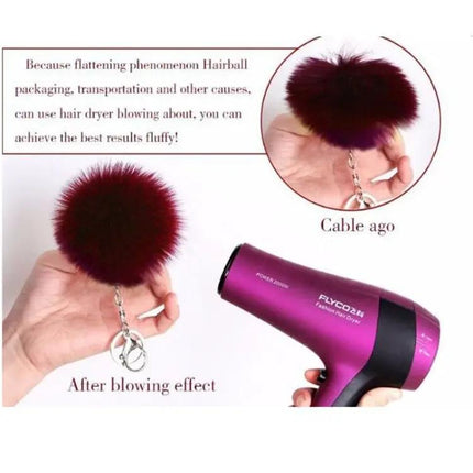 Koorol Gold Fur Ball Keychain for Women Round Pom Pom Accessory | Syndmart