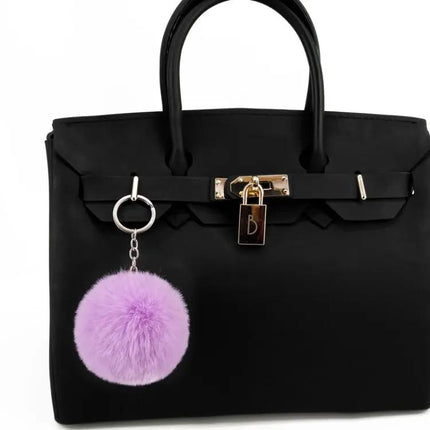Koorol Gold Fur Ball Keychain for Women Round Pom Pom Accessory | Syndmart