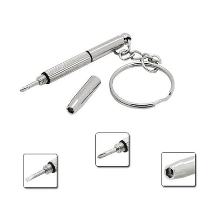 Multifunctional Keychain Repair Tool Mini Screwdriver small zinc alloy keyring screwdriver with cap and split ring for on-the-go repairs