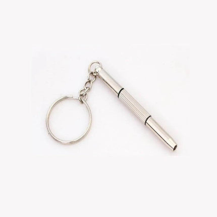 Multifunctional Keychain Repair Tool Mini Screwdriver compact zinc alloy key ring tool with antique gold crystal pillar for quick on‑the‑go fixes