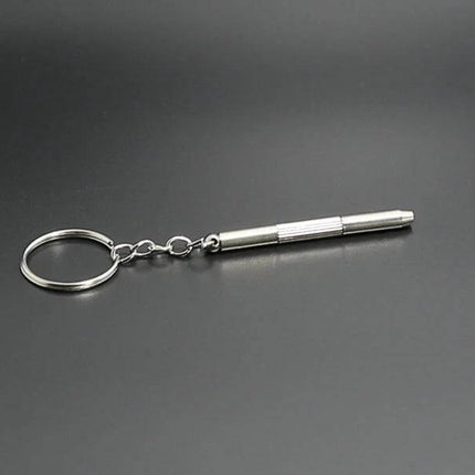 Multifunctional Keychain Repair Tool Mini Screwdriver on key ring, compact zinc alloy mini screwdriver for eyewear and gadget fixes