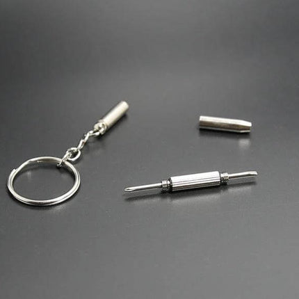 Multifunctional Keychain Repair Tool Mini Screwdriver compact zinc alloy keyring with mini screwdriver for eyewear and gadgets