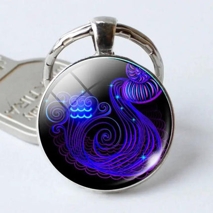 Zodiac Sign Keychain Constellation Pendant For Everyday Use