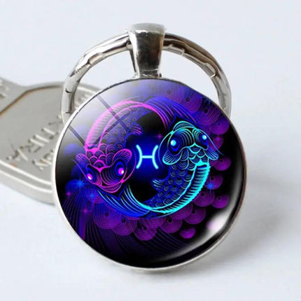Zodiac Sign Keychain Constellation Pendant For Everyday Use