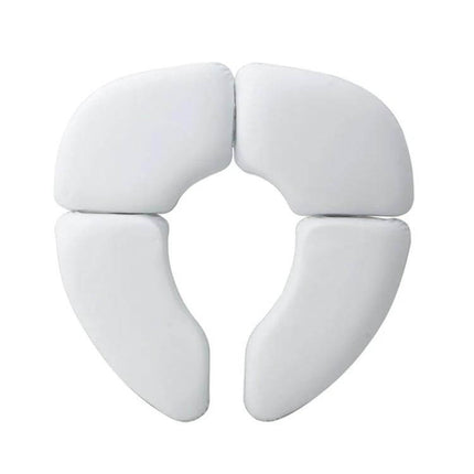 Soft Skin-Friendly Kids Folding Toilet Seat Cover White - white foldable cushioned potty seat with washable tote, compact 21×10.5cm for travel and daycare