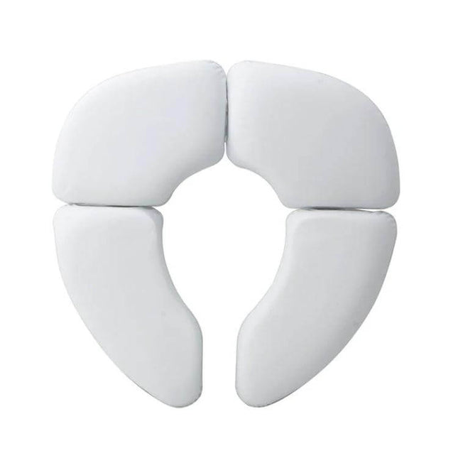 Soft Skin-Friendly Kids Folding Toilet Seat Cover White - white foldable cushioned potty seat with washable tote, compact 21×10.5cm for travel and daycare