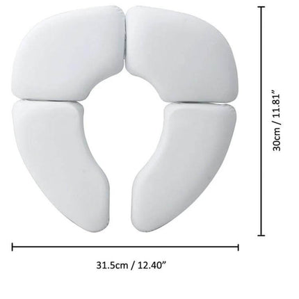 Soft Skin-Friendly Kids Folding Toilet Seat Cover White - white cushioned four-piece folding kids toilet seat with dimensions 31.5×30cm for travel and home use
