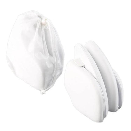 Soft Skin-Friendly Kids Folding Toilet Seat Cover White - compact white cushioned foldable seat with washable tote for travel and daycare