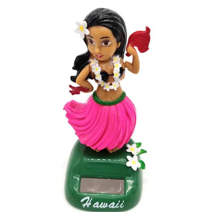 Solar Powered Dancing Hula Girl Car Ornament for Sunlit Drives