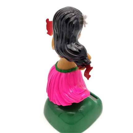 Solar Powered Dancing Hula Girl Car Ornament for Sunlit Drives