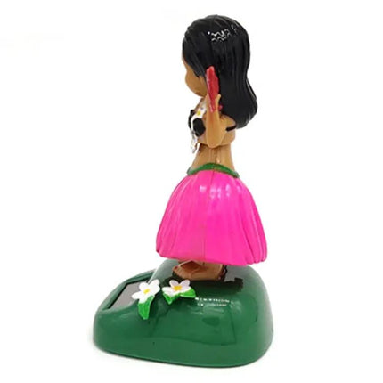 Solar Powered Dancing Hula Girl Car Ornament for Sunlit Drives