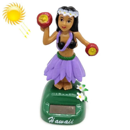 Solar Powered Dancing Hula Girl Car Ornament for Sunlit Drives