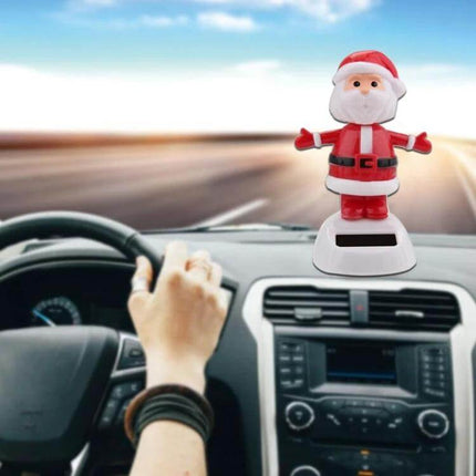 Solar Powered Home Decoration for Kids, Desk or Window Ornament - Santa bobble ABS plastic solar toy for car or desk, 12×7 cm, light-activated