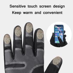 Smart Fleece Touch Screen Gloves for Outdoor Enthusiasts - Non-Slip Ski & Motorcycle Gear