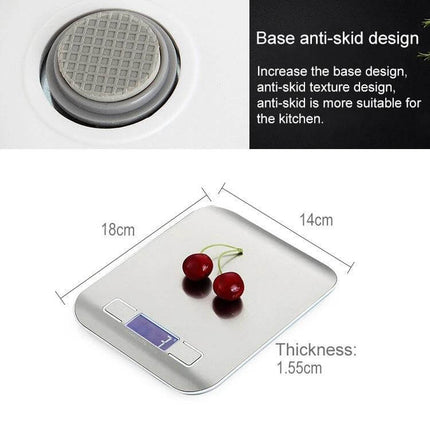 Rose Gold Digital Kitchen Scale For Precise Ingredient Weighing stainless steel surface backlit LCD anti-skid base compact 18x14cm
