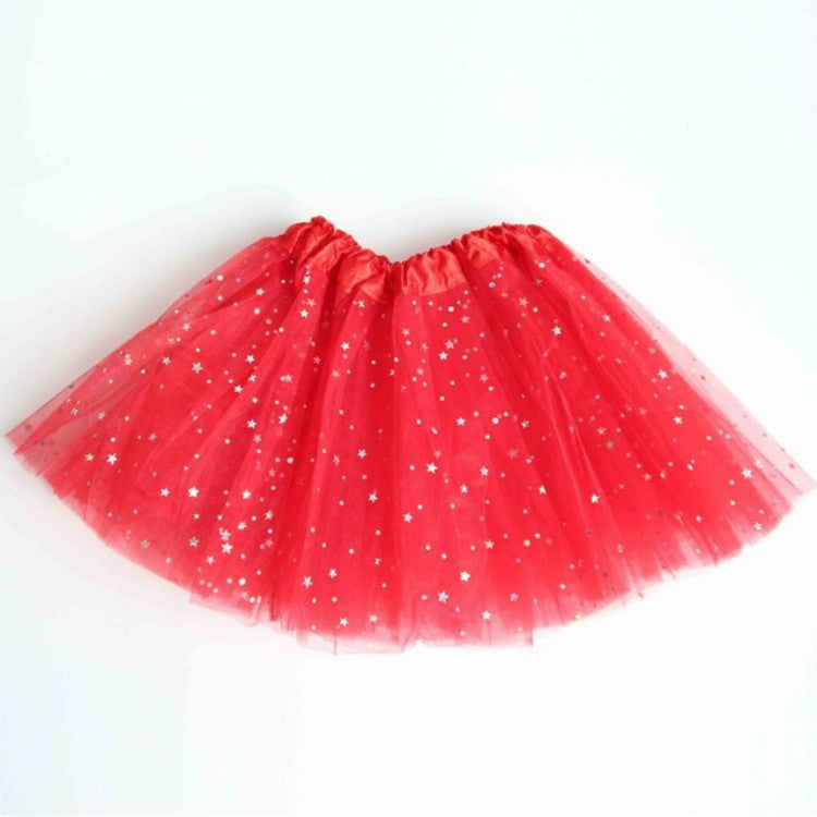 Girls' Sequin-Embellished Star Tutu Skirt Costume for Ages 2-8, One Size Fits All