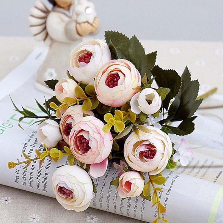 Vintage-Inspired Artificial Rose Bridal Bouquet Set - White, Pink, Red, Yellow, Gray Blue, Dark Pink, Light Purple