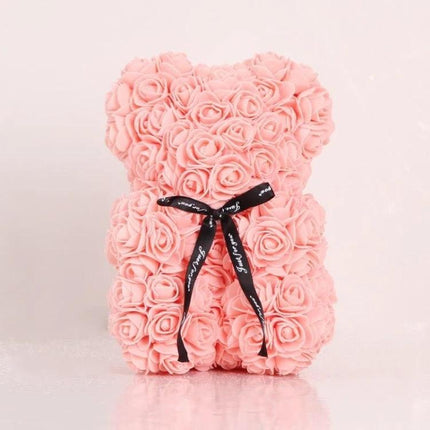 Bear Shaped Artificial Foam Rose Ornament 25cm Red - red foam rose teddy bear gift for table centerpiece, shelf or reception area