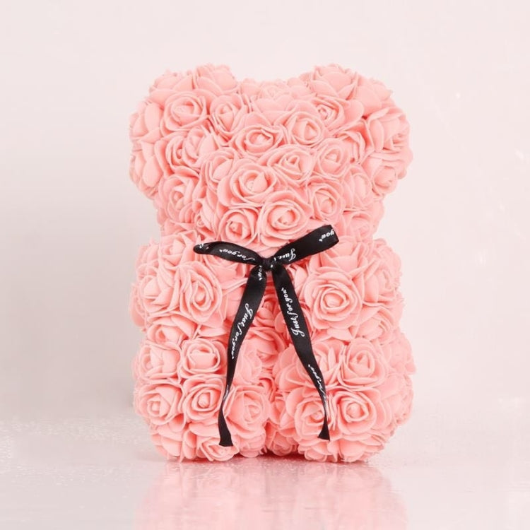 25cm Bear-Shaped Foam Rose Flower Arrangement in Assorted Colors