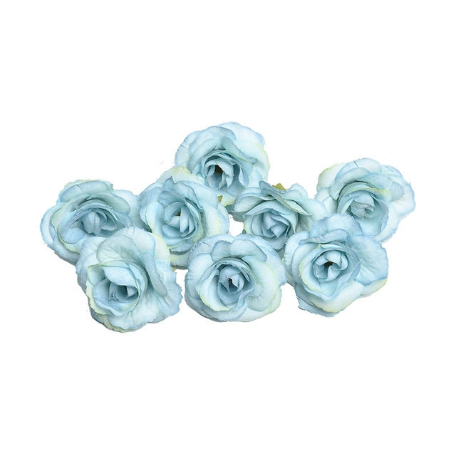 10 Packs of 4cm Realistic Silk Rose Flower Heads for Wedding and Home Decor