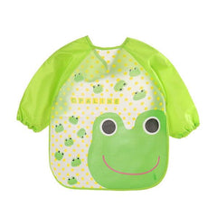 Waterproof Long Sleeve Cartoon Baby Bibs for Toddlers Frog