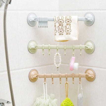 Practical Wall Hook for Everyday Towel Storage in Kitchen or Bathroom - suction-mounted multi-hook towel organizer for bathroom and kitchen