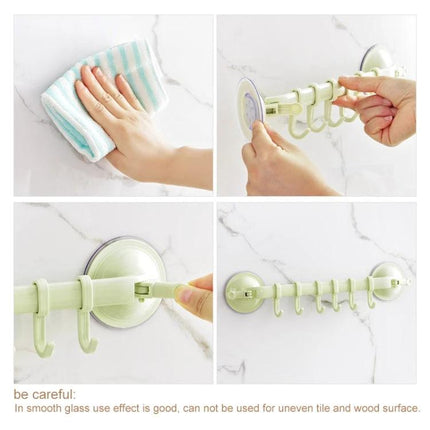 Practical Wall Hook for Everyday Towel Storage in Kitchen or Bathroom - suction-mounted PET/PE towel hanger for tidy counters and quick access
