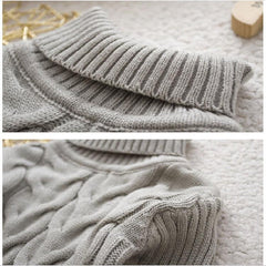 Cozy Kids' Thick Knit Turtleneck Pullover Sweater for Winter