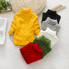 Cozy Kids' Thick Knit Turtleneck Pullover Sweater for Winter