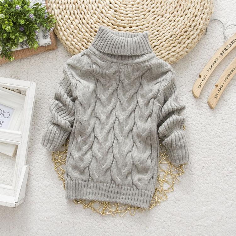 Cozy Kids' Thick Knit Turtleneck Pullover Sweater for Winter