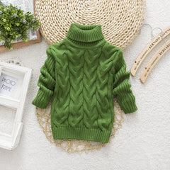 Cozy Kids' Thick Knit Turtleneck Pullover Sweater for Winter