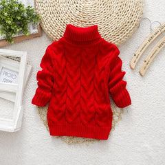 Cozy Kids' Thick Knit Turtleneck Pullover Sweater for Winter