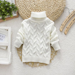 Cozy Kids' Thick Knit Turtleneck Pullover Sweater for Winter