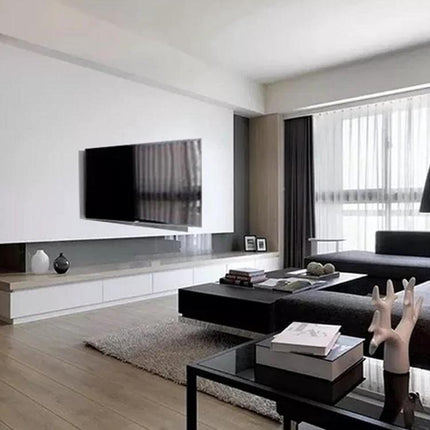 Versatile Black TV Wall Mount Bracket for 14-24 Inch Screens mounted in modern living room reducing glare and saving space