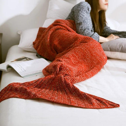 Mermaid Tail Blanket For Adults Soft Knitted Throw