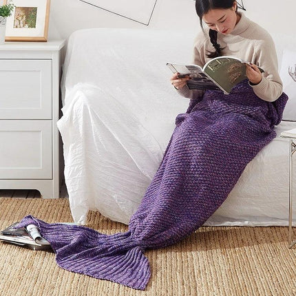 Mermaid Tail Blanket For Adults Soft Knitted Throw