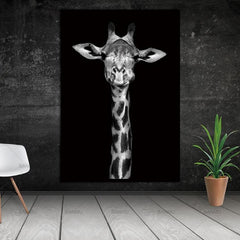 Elegant Black and White Animal Canvas Art for Living Room or Study - Unframed Decor