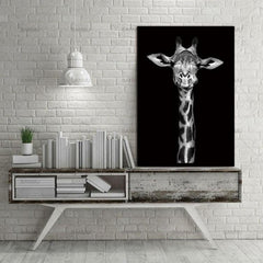 Elegant Black and White Animal Canvas Art for Living Room or Study - Unframed Decor