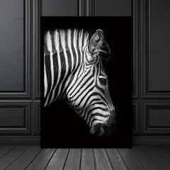 Elegant Black and White Animal Canvas Art for Living Room or Study - Unframed Decor