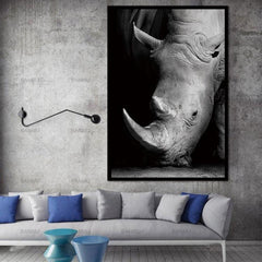 Elegant Black and White Animal Canvas Art for Living Room or Study - Unframed Decor