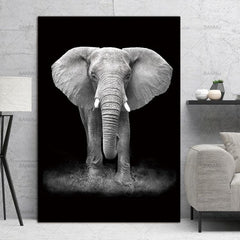 Elegant Black and White Animal Canvas Art for Living Room or Study - Unframed Decor