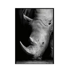 Elegant Black and White Animal Canvas Art for Living Room or Study - Unframed Decor