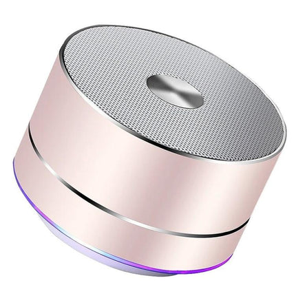 LENRUE Portable Bluetooth Speaker With Blue Ambient Light compact 3W speaker with microSD and Bluetooth for travel