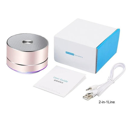 LENRUE Portable Bluetooth Speaker With Blue Ambient Light compact 3W speaker, USB cable, user guide, retail box