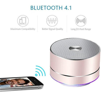LENRUE Portable Bluetooth Speaker With Blue Ambient Light compact 3W speaker with Bluetooth Micro SD and subtle blue glow