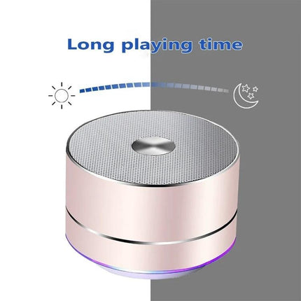 LENRUE Portable Bluetooth Speaker With Blue Ambient Light compact 3W speaker with long playtime and blue glow